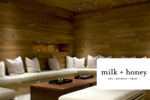 Milk + Honey interior and logo